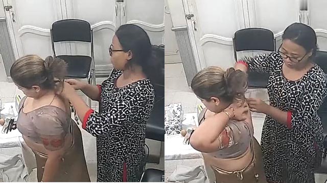 Indian Rich Bhabhi Changing Parlour In CCTV Captured